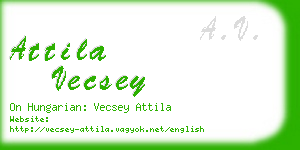 attila vecsey business card